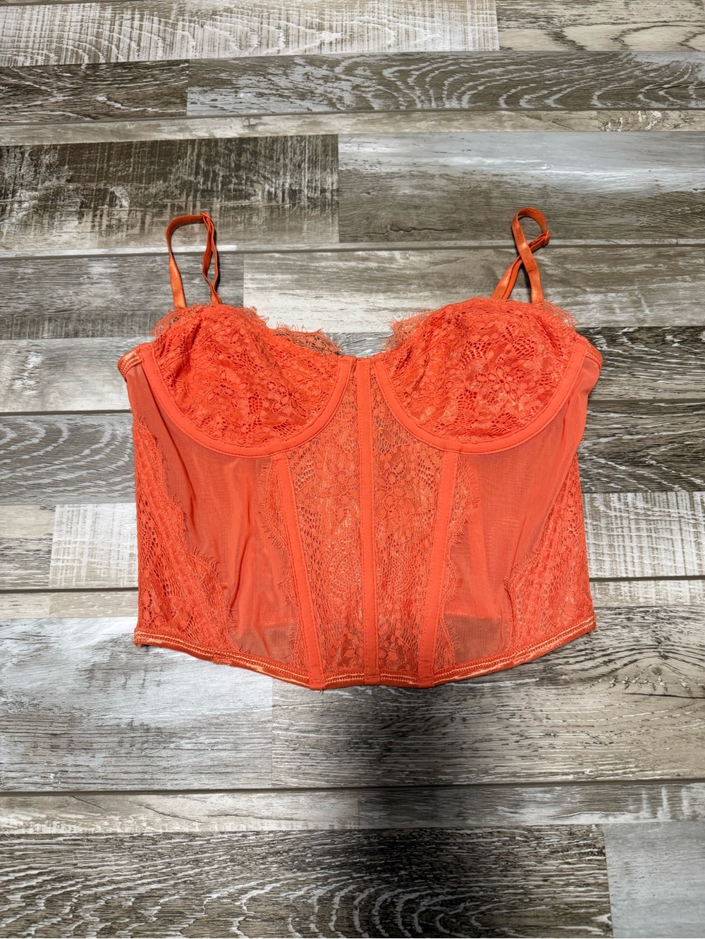 White Fox Boutique Orange Lace Corset Size M Party Going Out Club